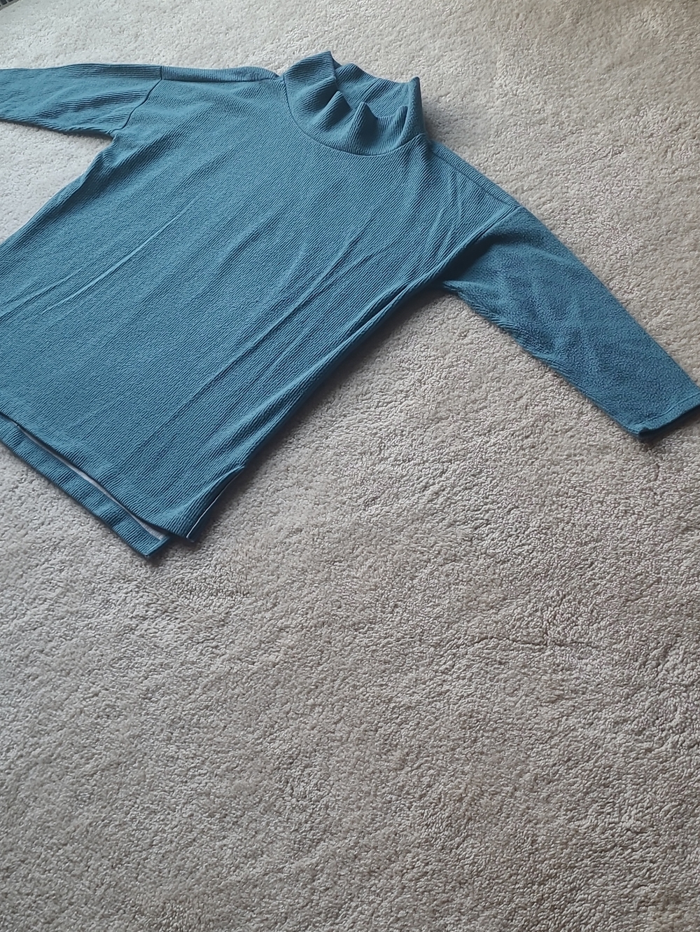 Anthropologie Teal Mock Neck Shirt